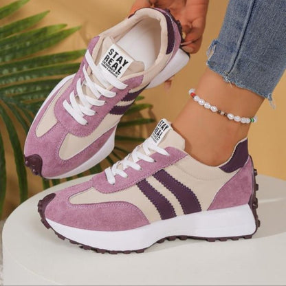 Vintage Style Platform Lace-Up Chunky Trainers