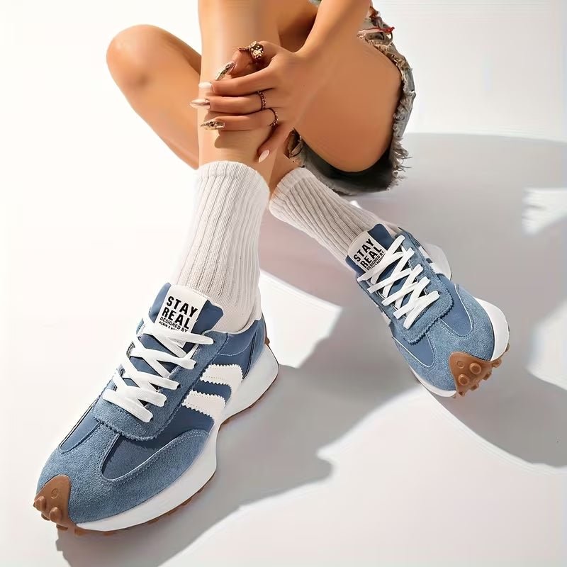 Vintage Style Platform Lace-Up Chunky Trainers