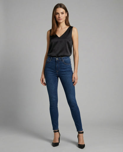 Wide Strap Satin V-Neck Camisole