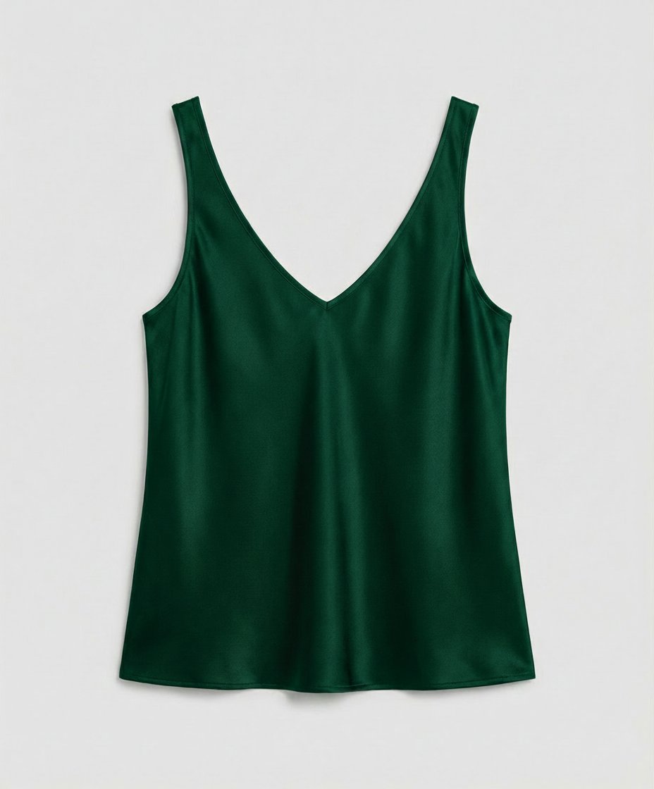 Wide Strap Satin V-Neck Camisole