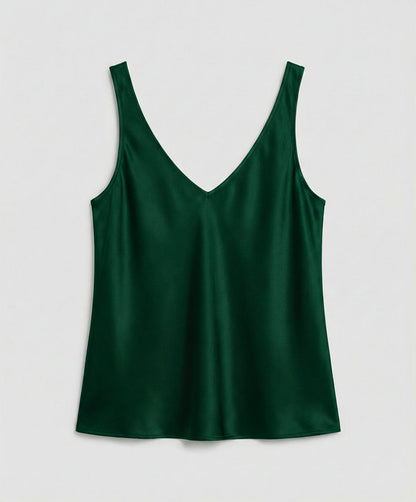 Wide Strap Satin V-Neck Camisole