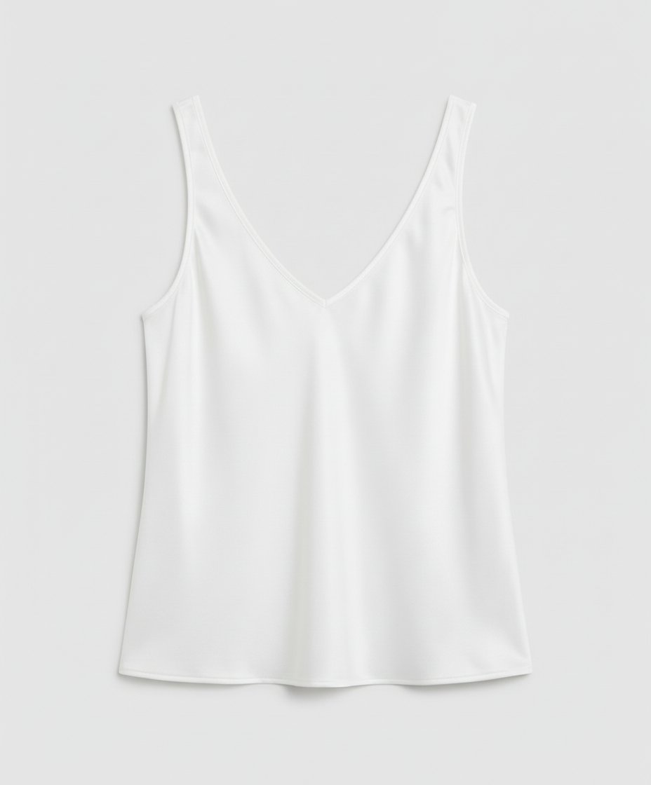 Wide Strap Satin V-Neck Camisole