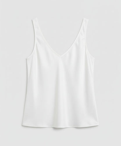 Wide Strap Satin V-Neck Camisole