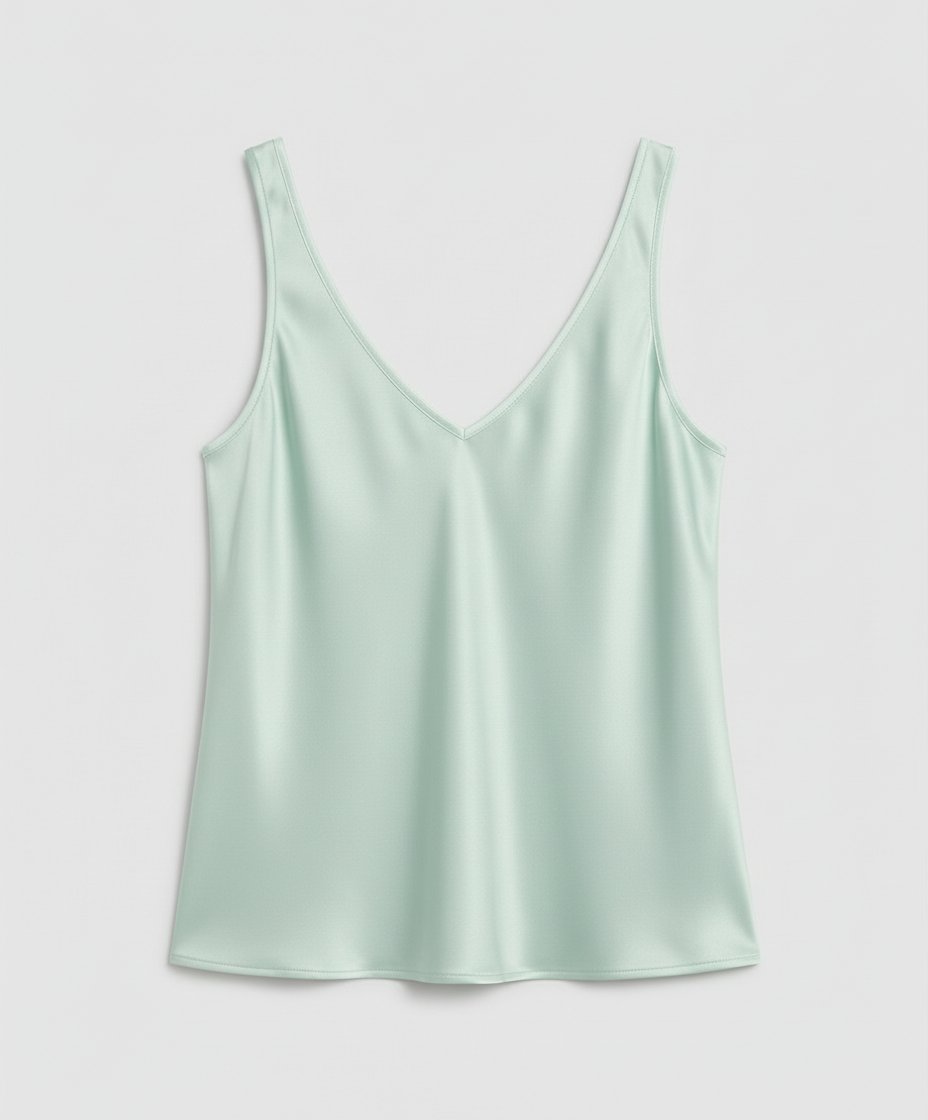 Wide Strap Satin V-Neck Camisole