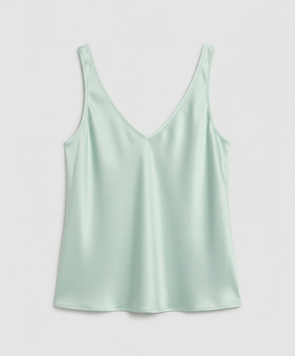 Wide Strap Satin V-Neck Camisole