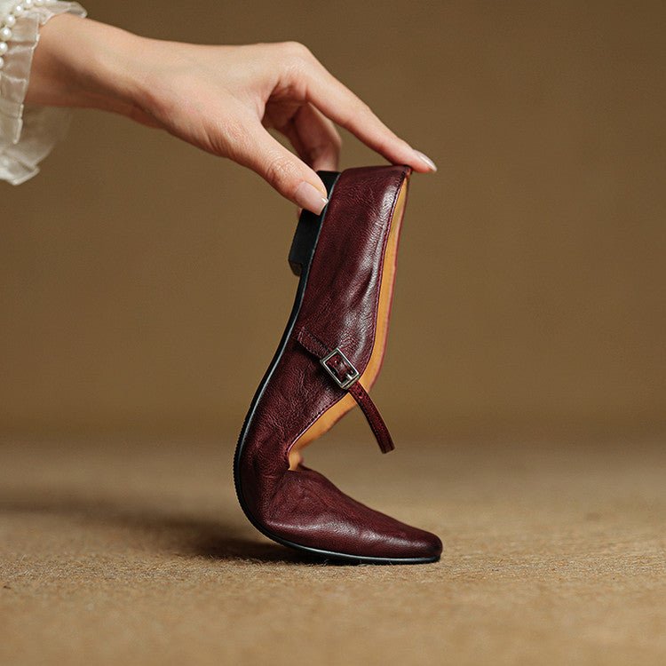 Pointed Toe Buckle Strap Backless Mules