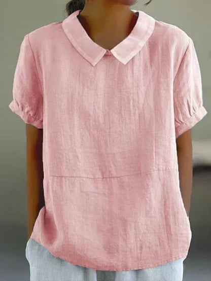 Peter Pan Collar Linen Shirt