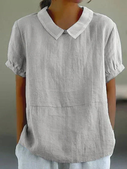 Peter Pan Collar Linen Shirt