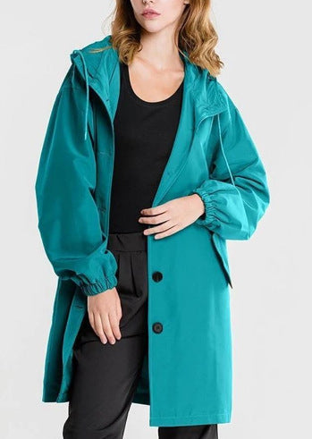 Women's Hooded Longline Button-Front Winter Coat