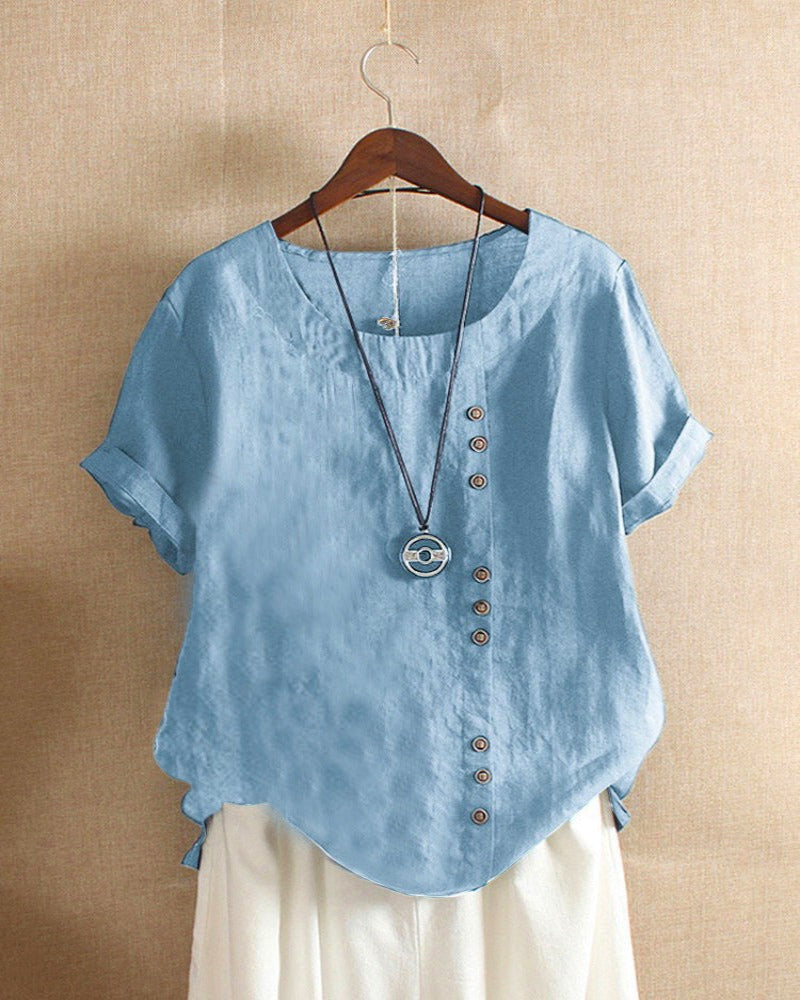 Women's Button-Detail Short-Sleeve Top