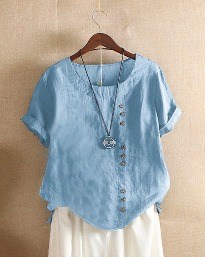 Women's Button-Detail Short-Sleeve Top