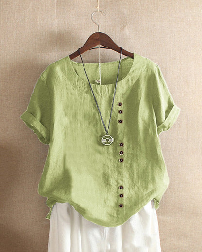 Women's Button-Detail Short-Sleeve Top