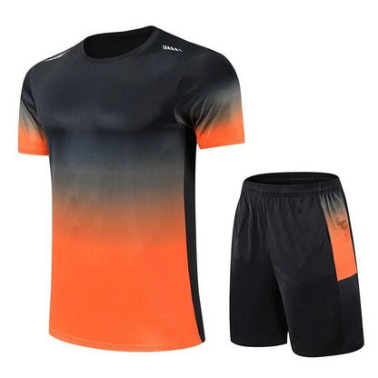 Men's Gradient Moisture-Wicking T-Shirt and Shorts Activewear Set