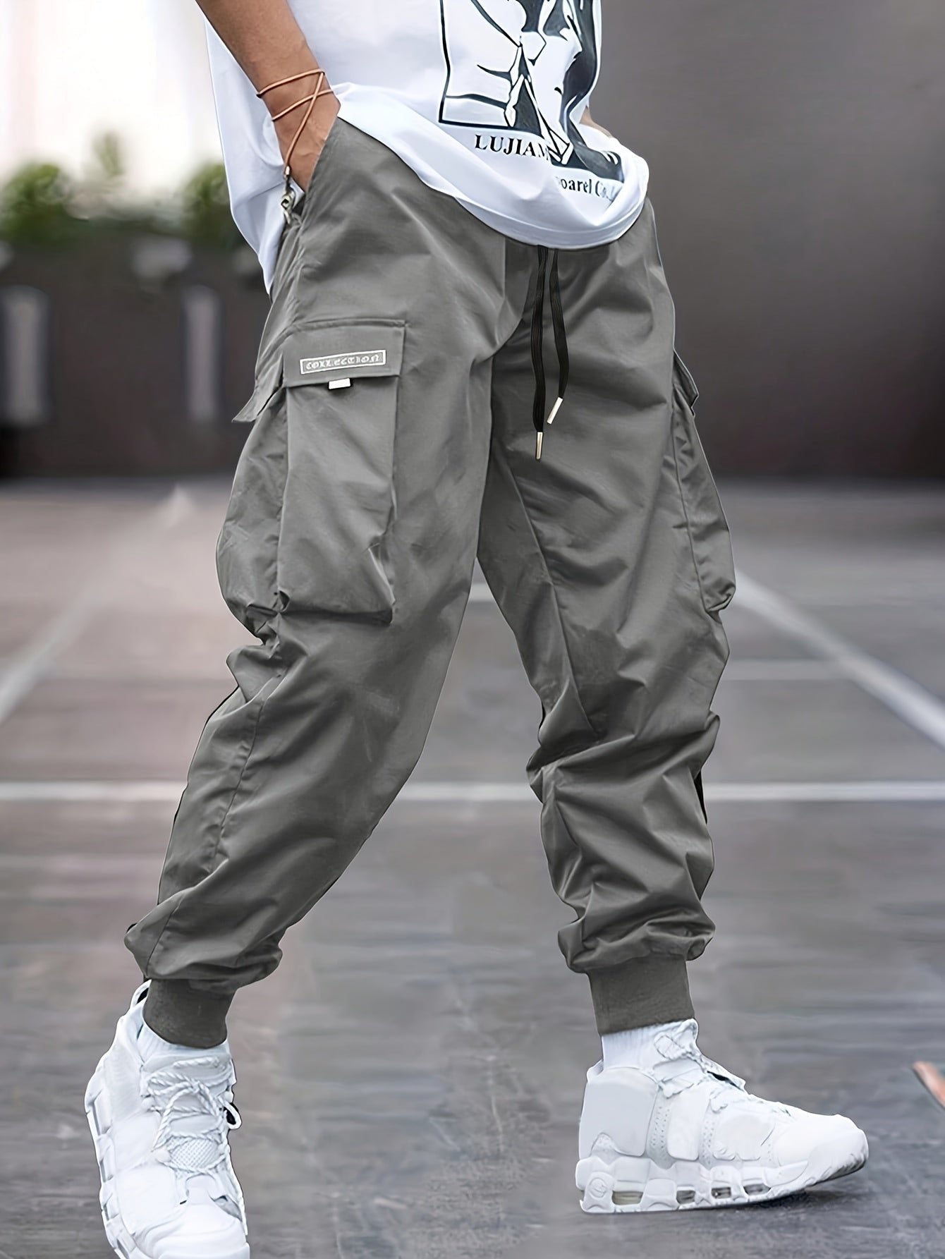 Men's Drawstring Cargo Track Pants