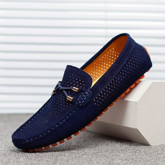 Men's Perforated Faux Suede Loafers