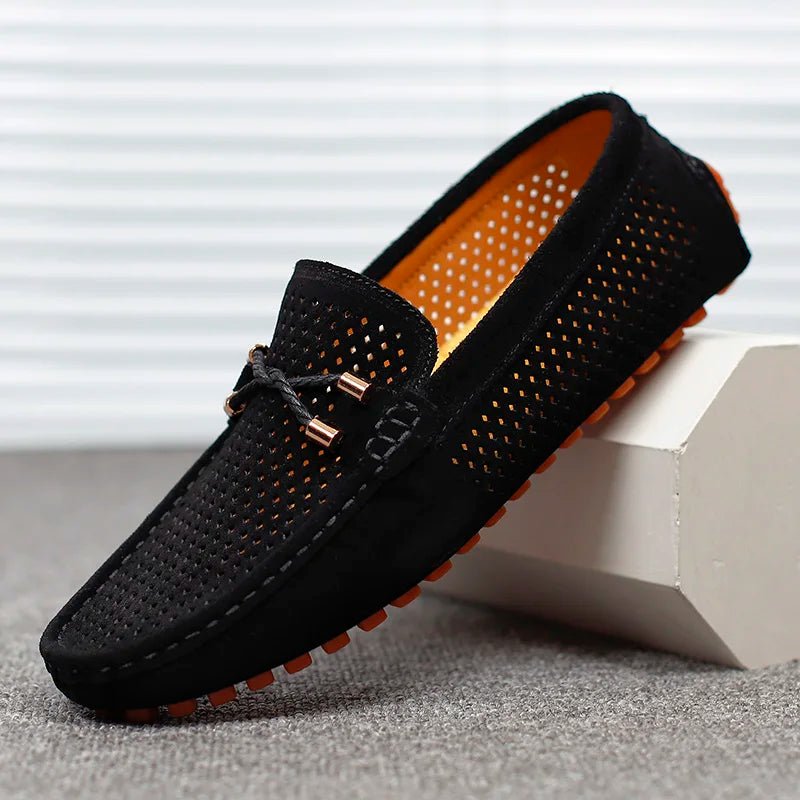 Men's Perforated Faux Suede Loafers