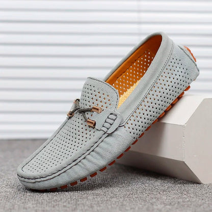 Men's Perforated Faux Suede Loafers