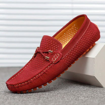 Men's Perforated Faux Suede Loafers