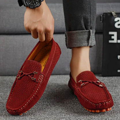Men's Perforated Faux Suede Loafers