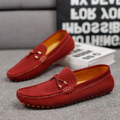 Men's Perforated Faux Suede Loafers