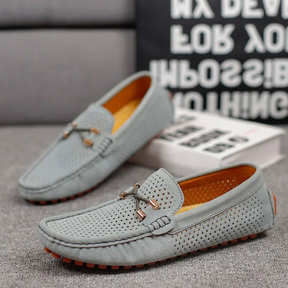 Men's Perforated Faux Suede Loafers