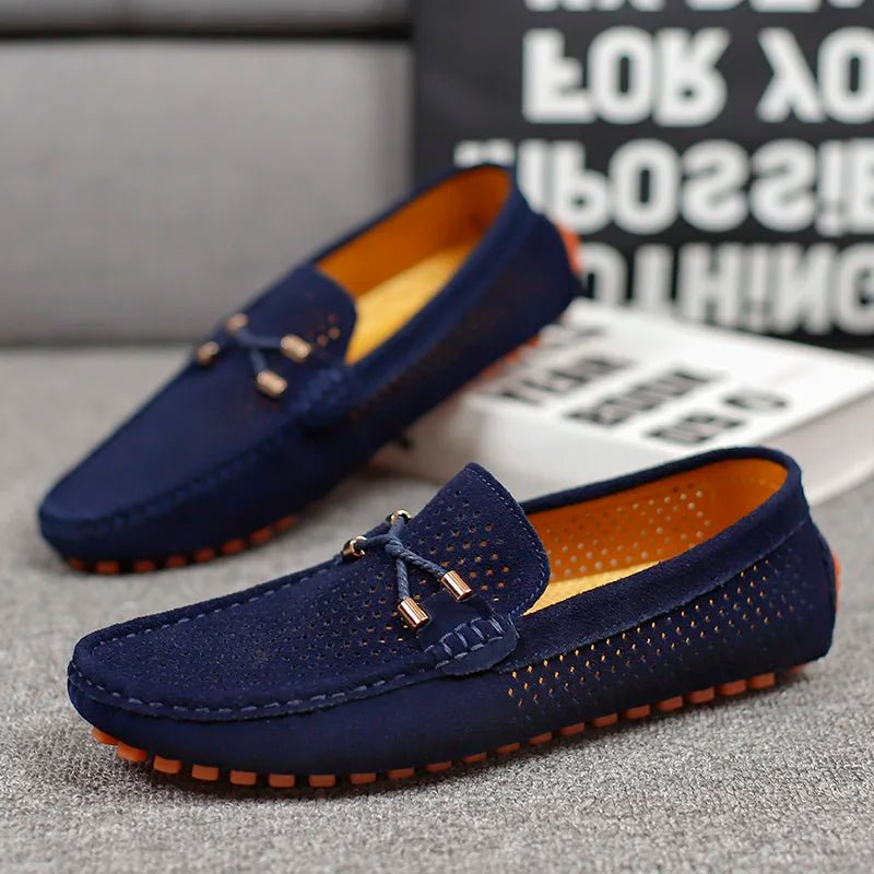 Men's Perforated Faux Suede Loafers