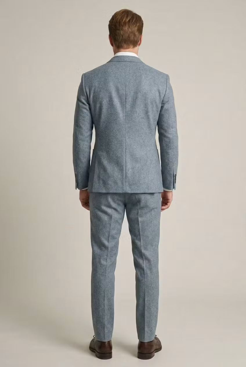 Men's Slim Fit Two-Piece Suit in Slate Grey-Blue