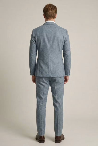 Men's Slim Fit Two-Piece Suit in Slate Grey-Blue