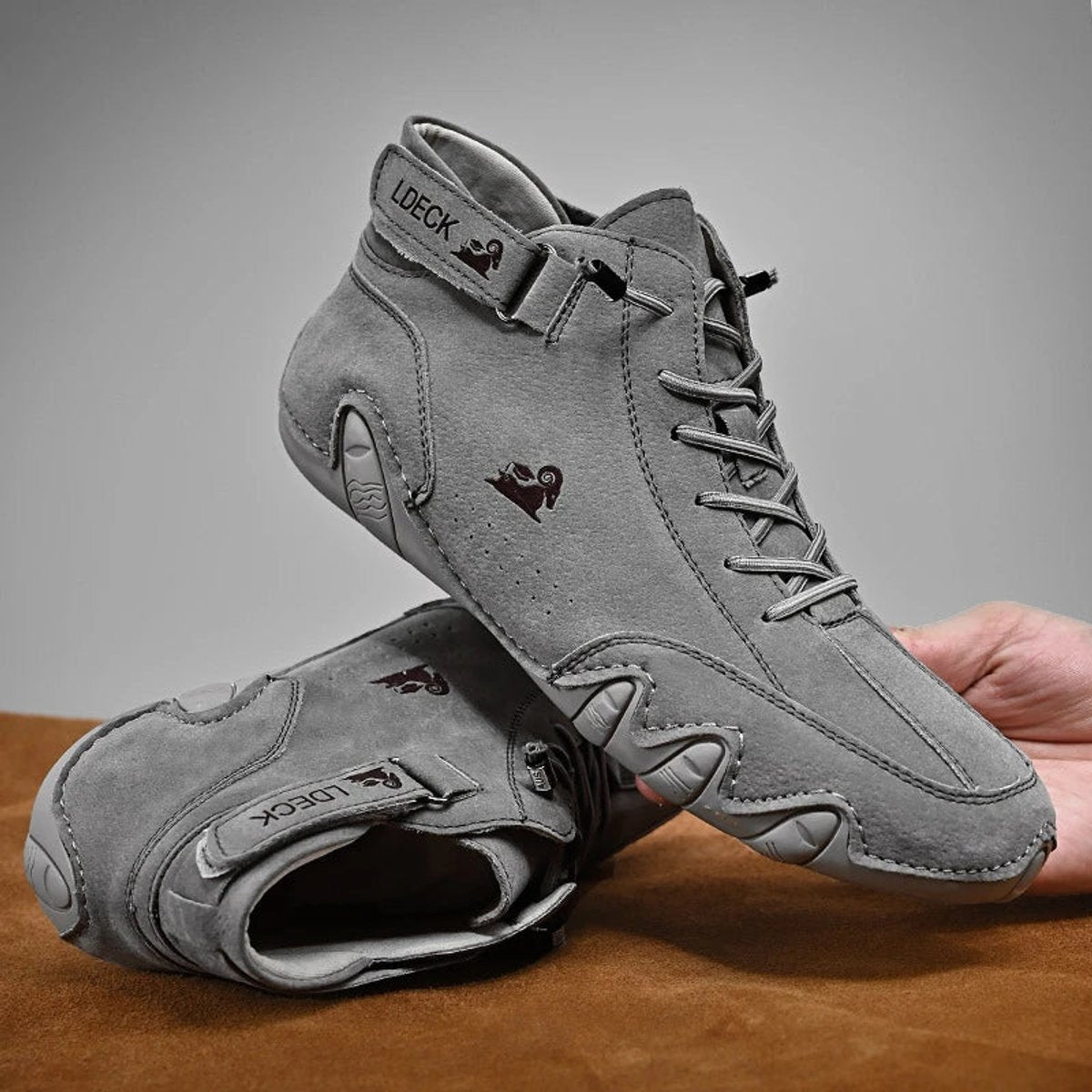 Men's Suede-Finish Lace-Up Ankle Boots