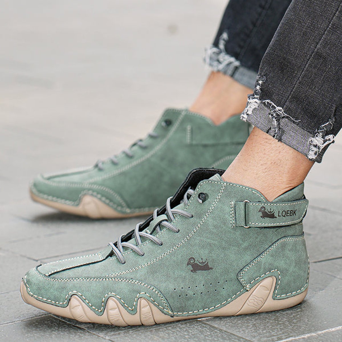 Men's Suede-Finish Lace-Up Ankle Boots