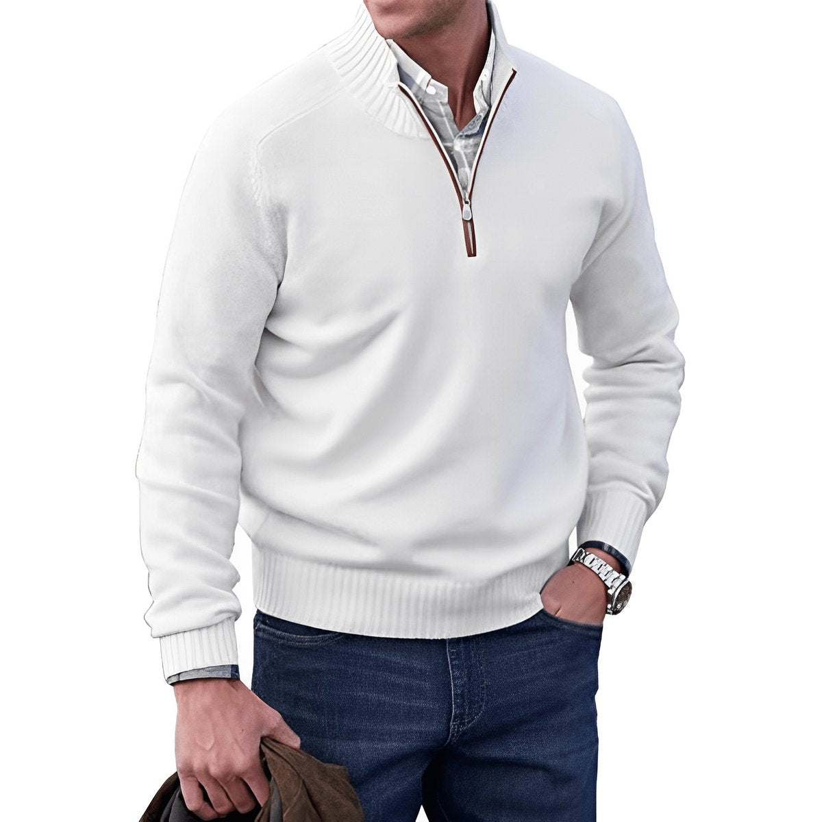 Men's Classic Quarter-Zip Knit Jumper