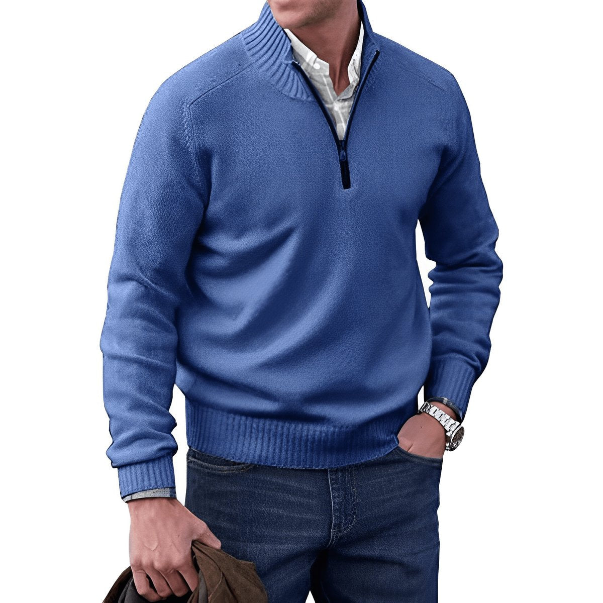 Men's Classic Quarter-Zip Knit Jumper