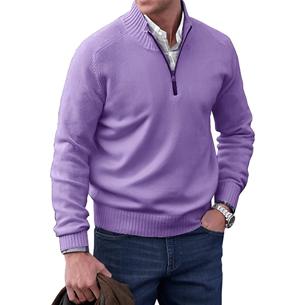 Men's Classic Quarter-Zip Knit Jumper