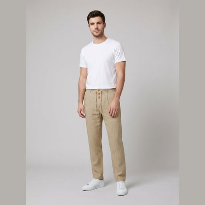 Men's Linen-Blend Relaxed Trousers