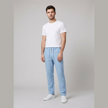 Men's Linen-Blend Relaxed Trousers
