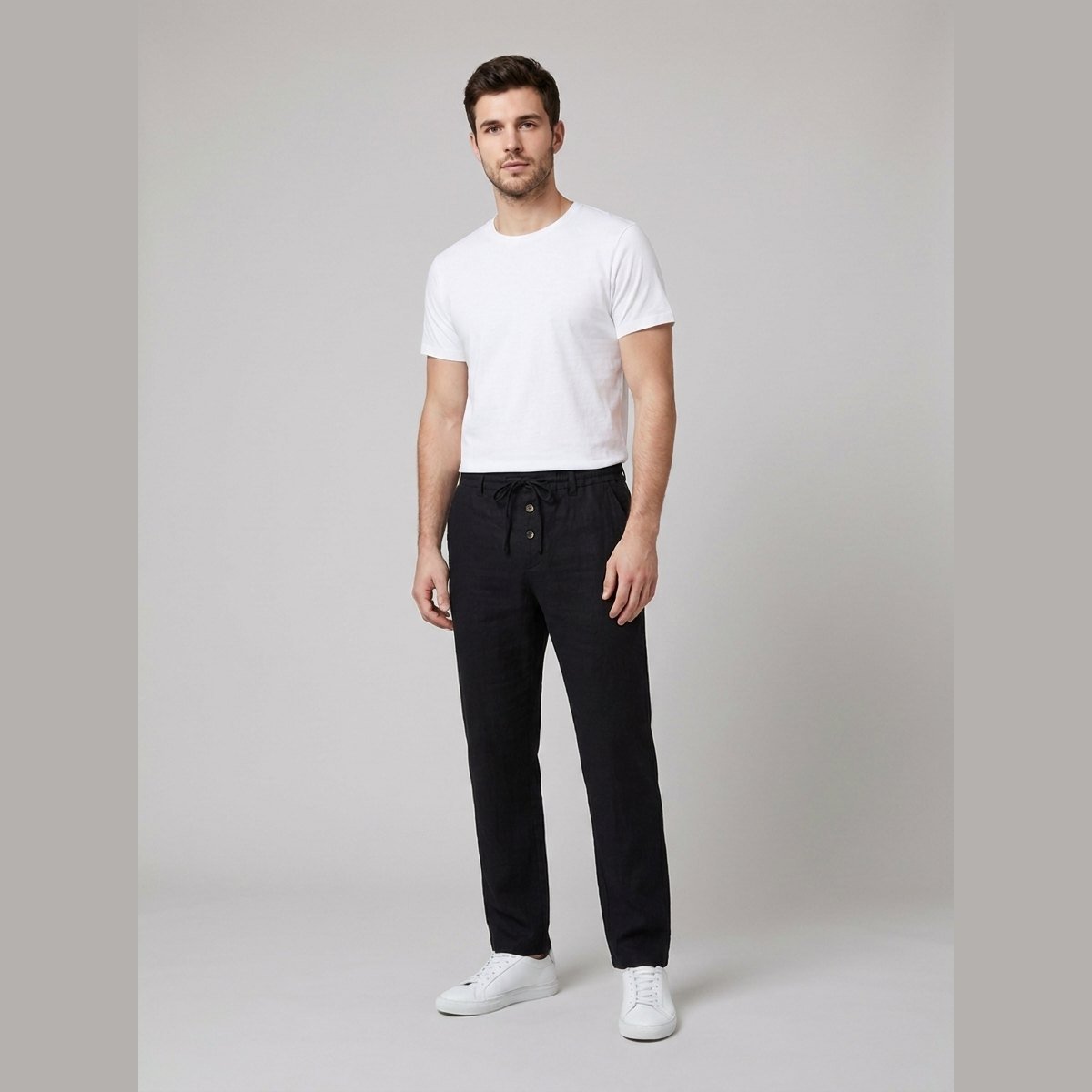 Men's Linen-Blend Relaxed Trousers