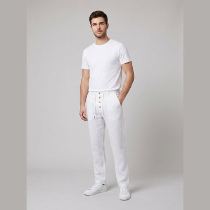 Men's Linen-Blend Relaxed Trousers