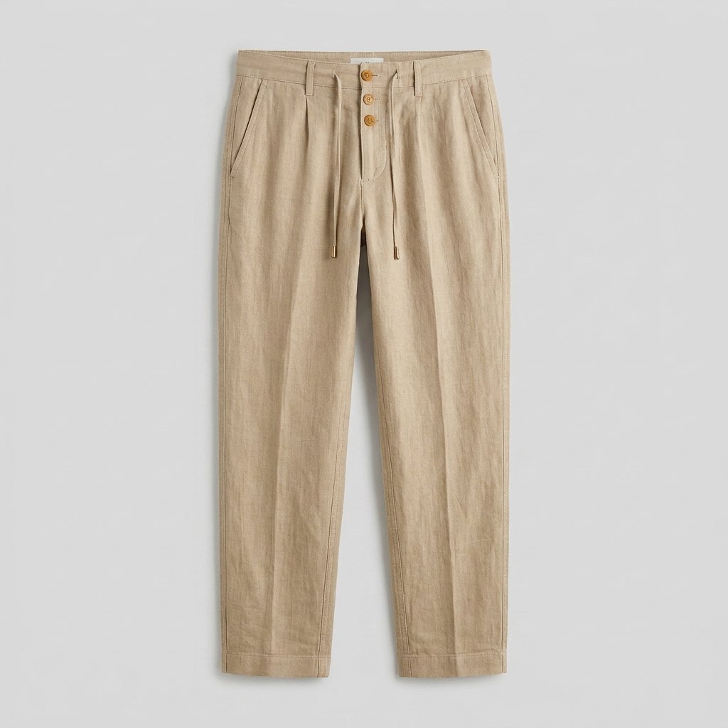 Men's Linen-Blend Relaxed Trousers