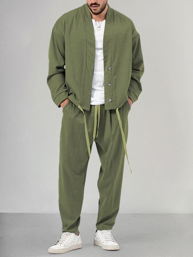 Men's Casual Overshirt and Trousers Co-ord Set