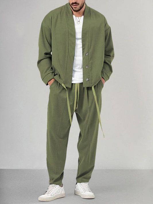 Men's Casual Overshirt and Trousers Co-ord Set