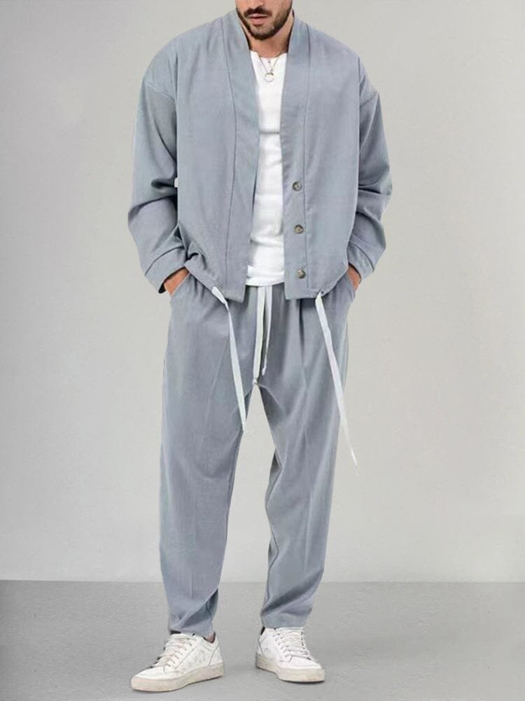 Men's Casual Overshirt and Trousers Co-ord Set