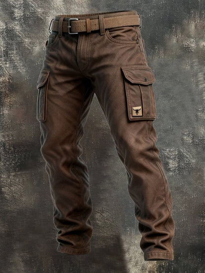 Men's Tapered Slim Cargo Trousers