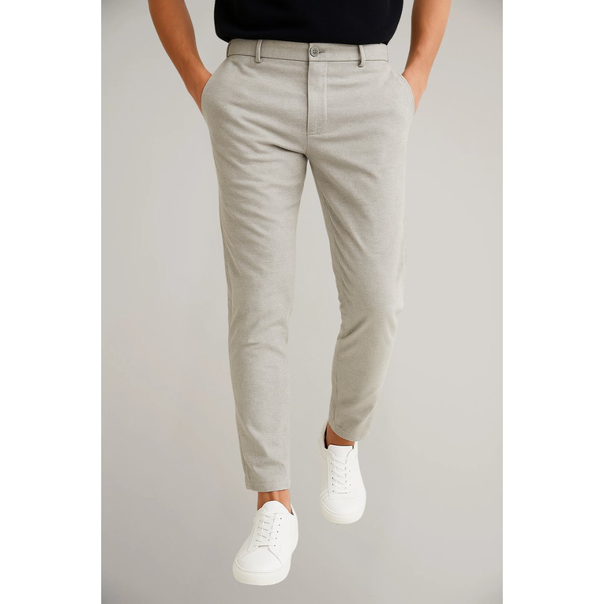 Men's Woven Slim-Cut Work Trousers