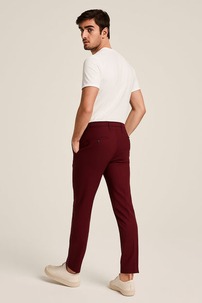 Men's Woven Slim-Cut Work Trousers