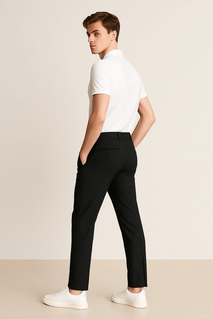 Men's Woven Slim-Cut Work Trousers