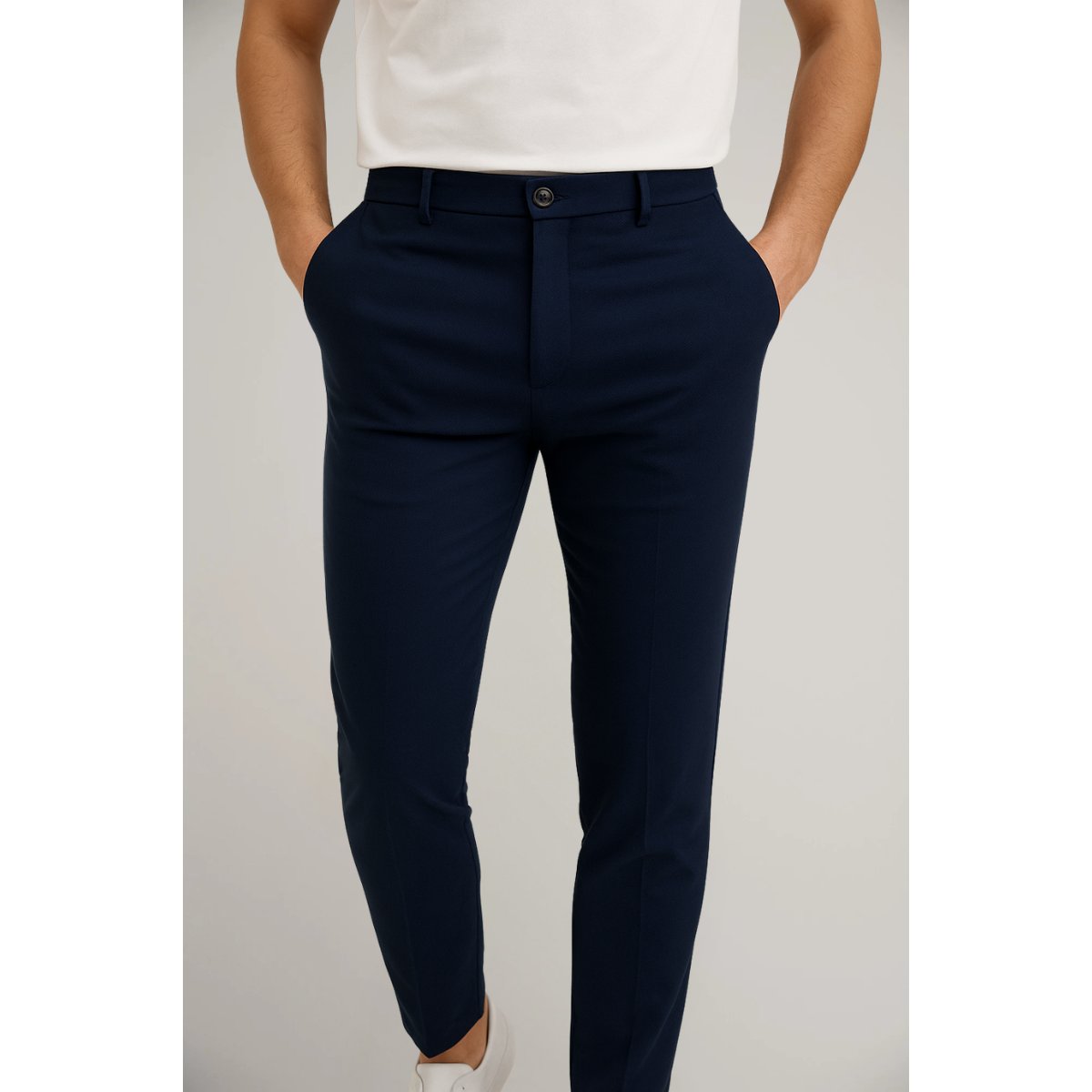 Men's Woven Slim-Cut Work Trousers