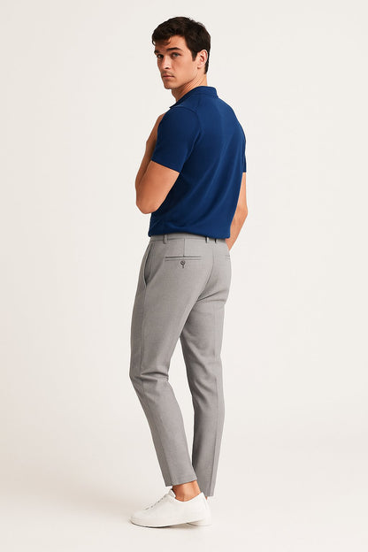 Men's Woven Slim-Cut Work Trousers