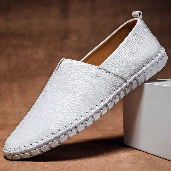 Men's Whipstitch Leather Slip-On Loafers