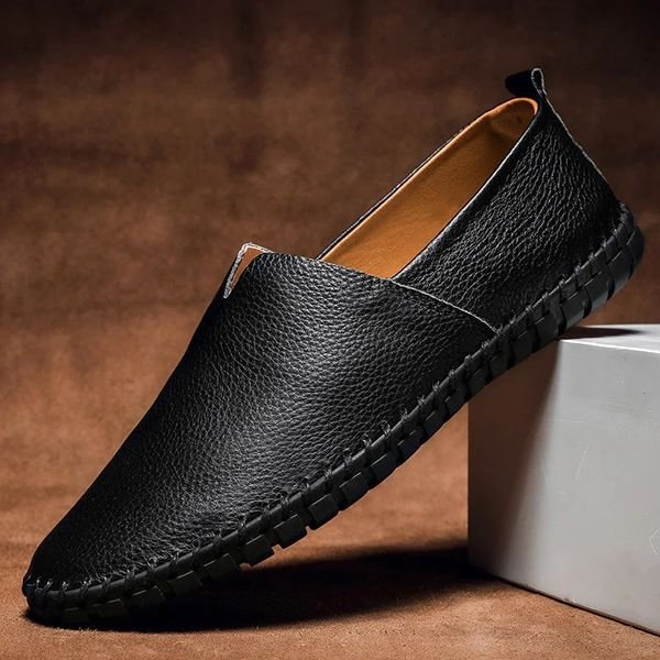 Men's Whipstitch Leather Slip-On Loafers
