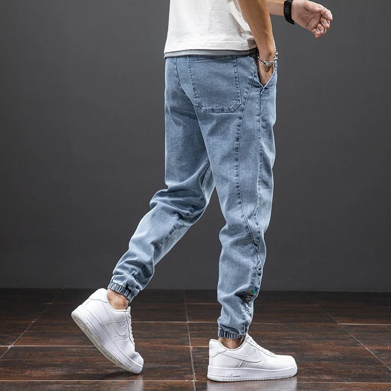 Men's Elastic-Waist Stretch Denim Joggers